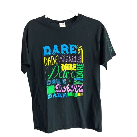 DARE Multi-Color Logo Tee - Black - Size M - Picture 1 of 10